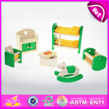 2015 New and Popular Wooden Mini Doll House Furniture Sets Toys, Solid Wood Mini Furniture Toy for Children Playing House W06b028